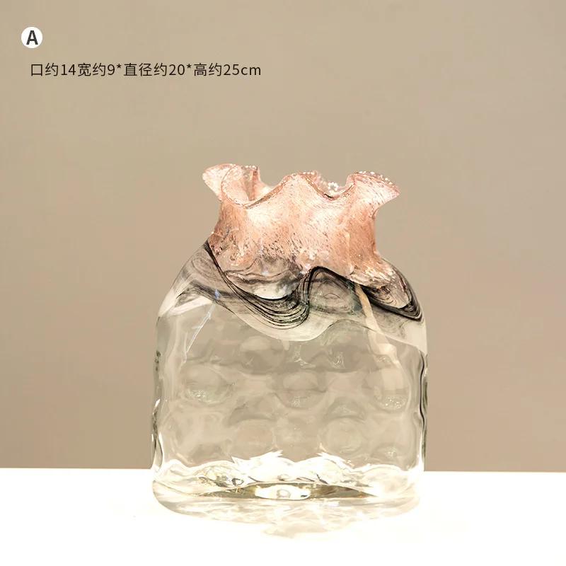 Vase glass gradual change color newChinese creative irregular shape suitable for living room table hydroponic flower arrangement