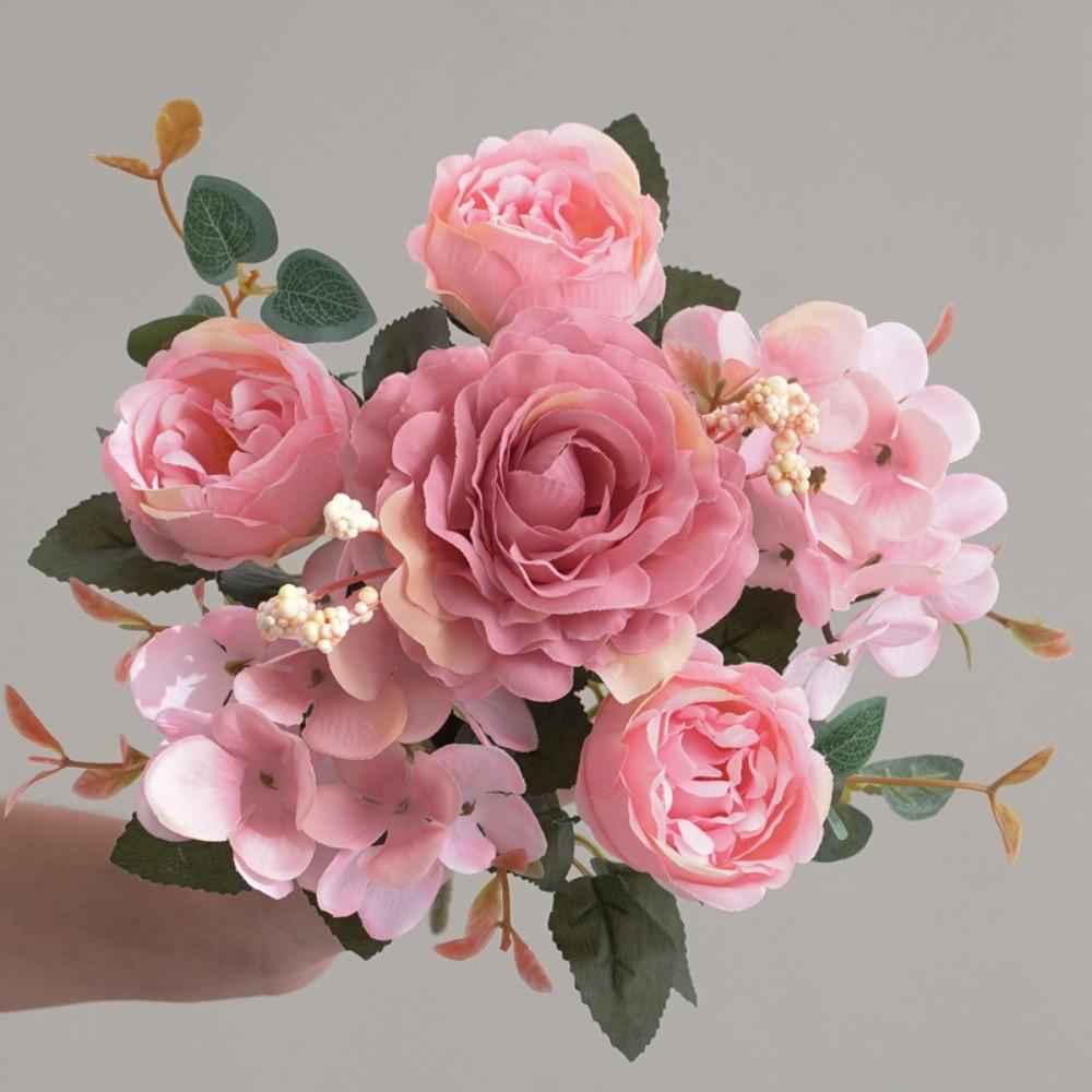 Accessories Simulation Peony Flower Silk Petals Faux Flower Fake Floral Bouquet  Home Decoration