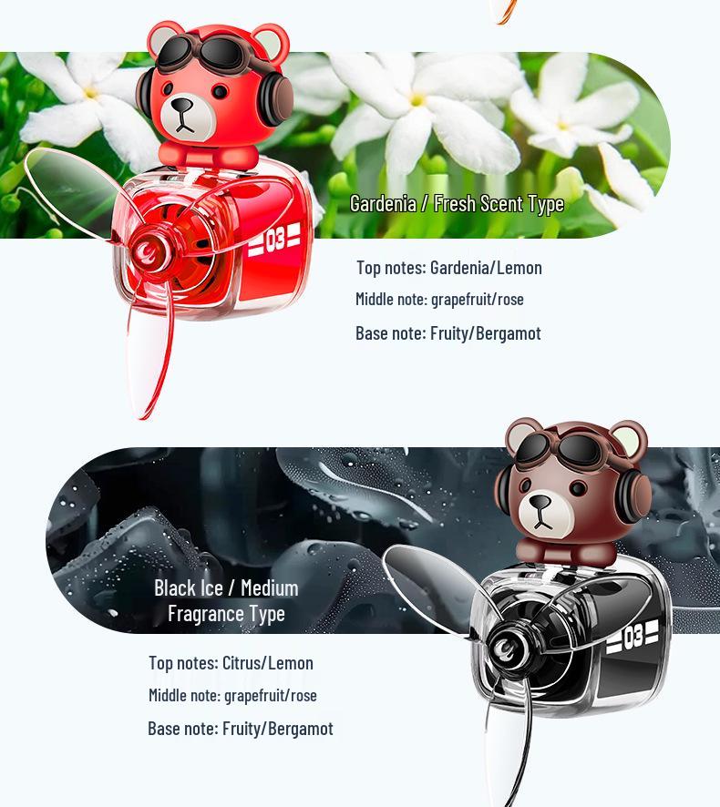 Bear Car Freshener Vent Perfume and Ornament Diffuser Fan