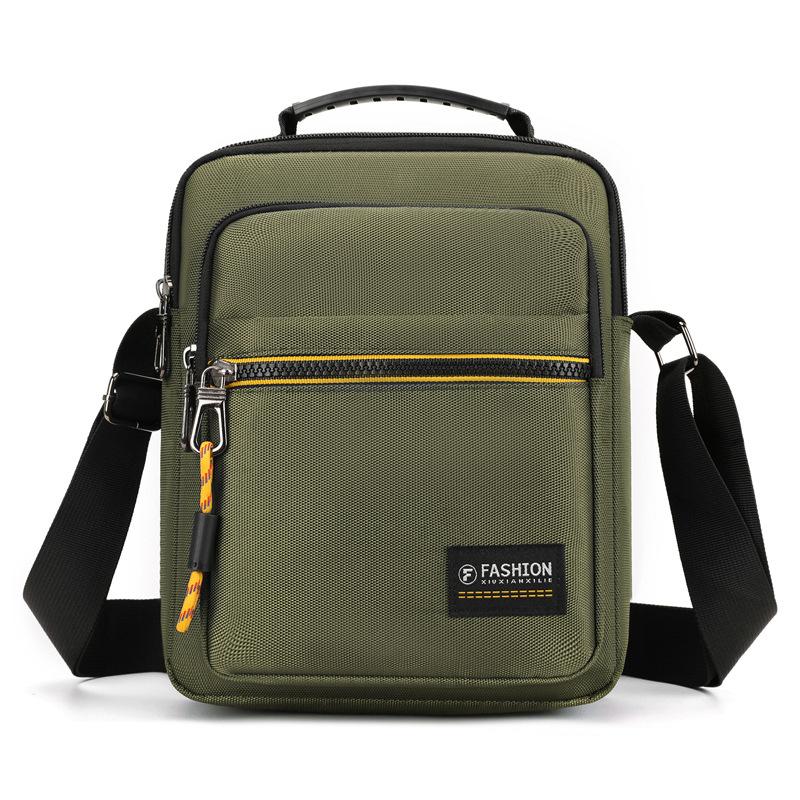 New simple casual outdoor messenger bag men's waterproof trend handbag men's contrasting color cashier shoulder bag