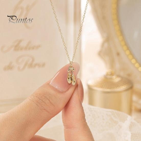 Delicate Ballet Pendant Shoes Necklace, Elegant Ballerina Dainty Lightweight Charm Necklace Dancer Stylish Jewelry for Women Girls