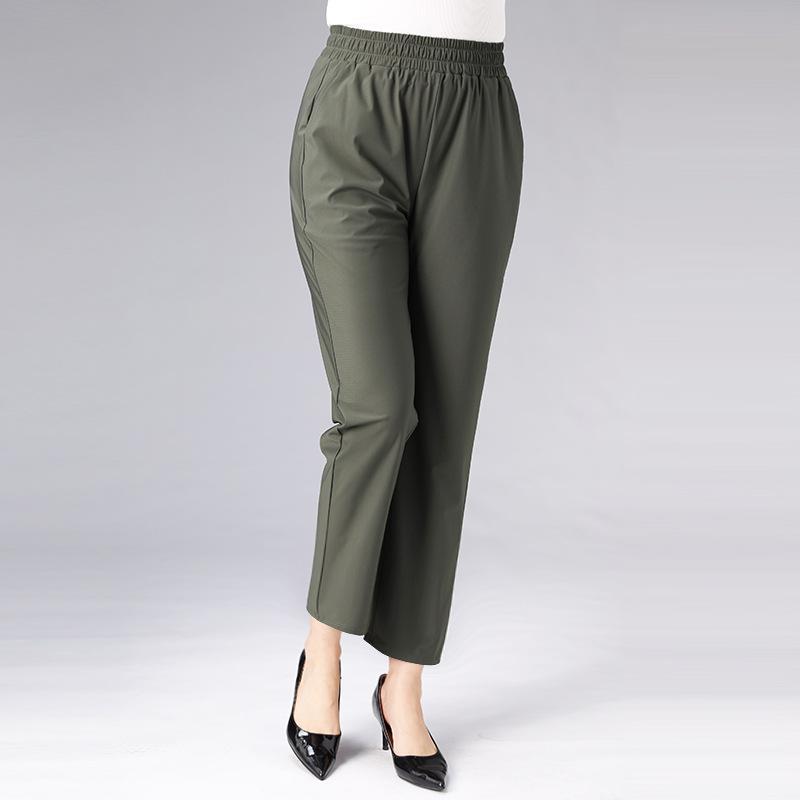 Women's Summer Thin Casual Pants Plus Size 7XL Ice Silk Trousers   Mother Pants   Straight Pants Loose Stretch