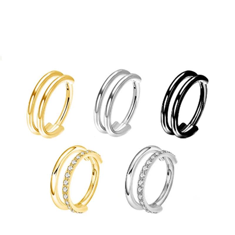 Nahtloser G23 Titan Zirkon Nasenring Ohrring Creolen