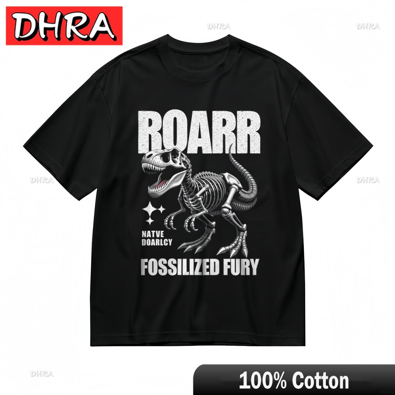 Womens Trend Breathable All Season Classic TShirt Roaring Fossil Graphic Tee Urban Tops Tshirts for Gift Idea TShirt Slogan 4XL