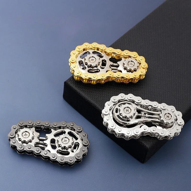 Fingertip Flying Pins Anti-Stress Spinner Anxiety Metal Bike Chains EDC Spinner Fidget Bags for Adult Kids