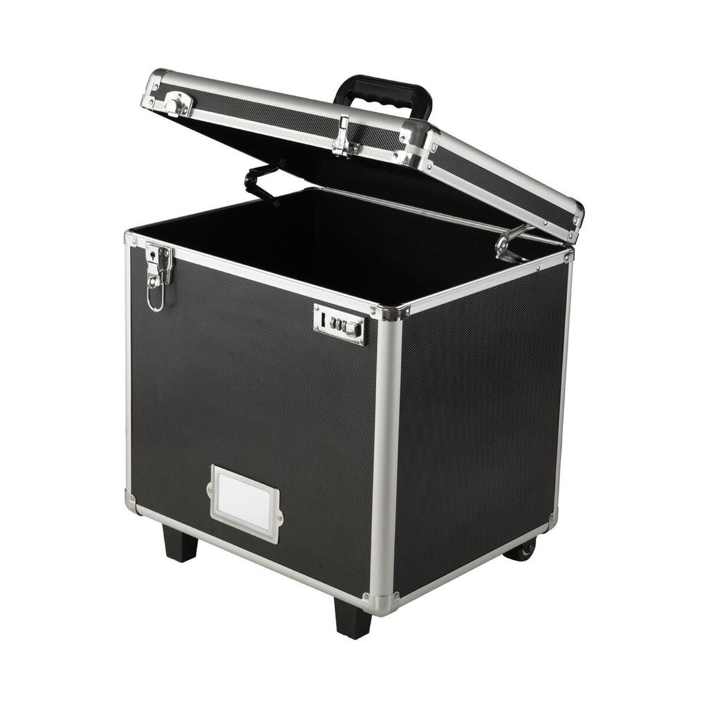 Portable File Storage Box, 395 X 320 X 380 Mm Internal Chest Size, Locking Mobile Business Case with Telescopic Handle, Hand Pull File Case for Office