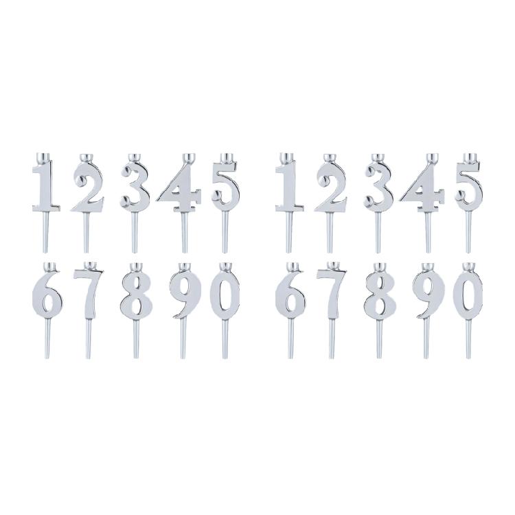Birthday Number Candle Holders Set Reusables Digital Cake Toppers Decoration Numbers 0-9 Numeral Candle Holder