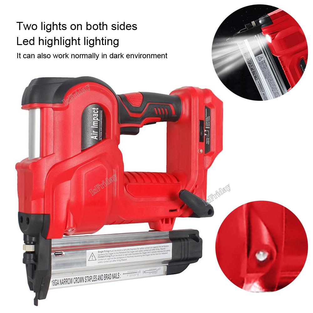 18V Cordless Electric 2 in 1 Nailer/Stapler Gun,Tool with 200pcs F50 and K440 Nail,Compatible for Makita Heimerdinger Battery