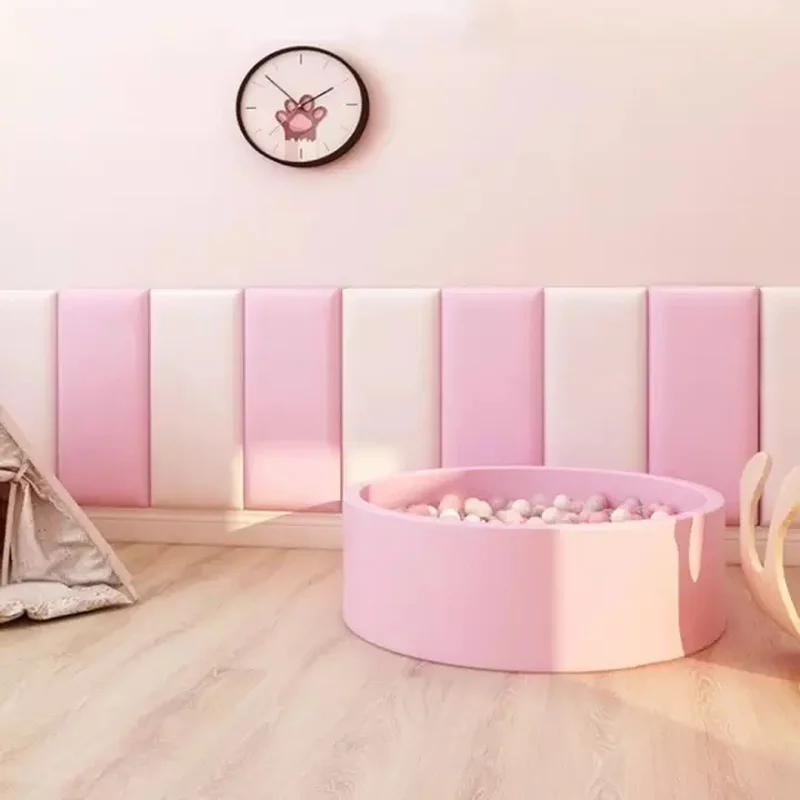 3D Wall Stickers Self-Adhesive Thicken Tatami Anti-Collision Soft Back Wall Mat Anti-Bump Living Room Background Wall Pad Decor