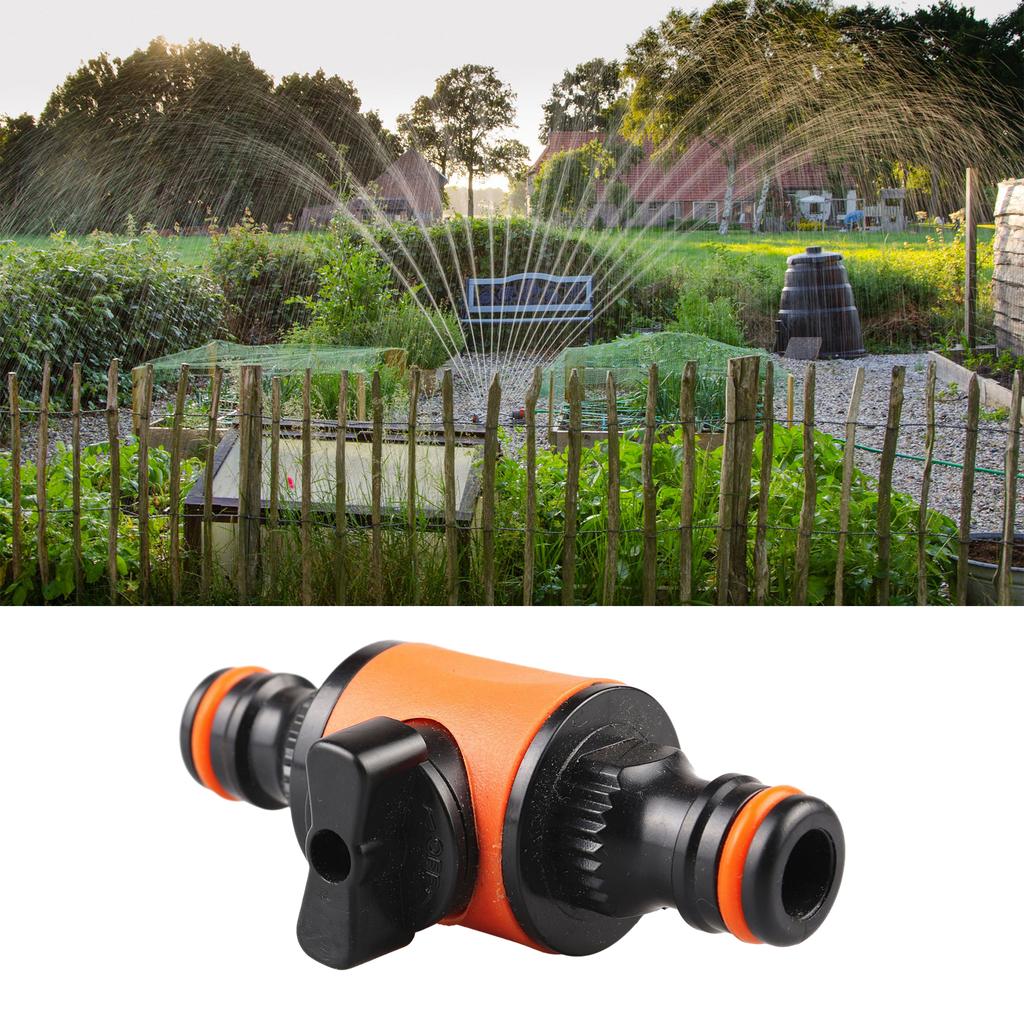 Garden Hose Connector Coupling with Shut-off Valves Switch Water Pipe Quick Joint Connection for Watering Irrigation 2x