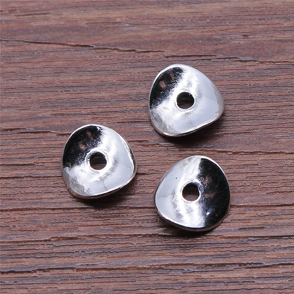 20pcs Irregular Septa Beads For Diy Jewelry Making Jewelry Finding Antique Silver Color 10x10mm Spacer Beads