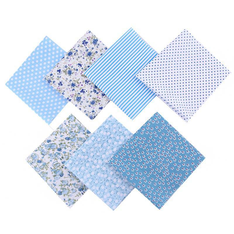 7pcs Quilting Patchwork Party Craft Fat Quarter Bundles Handmade Fabric Sewing Cotton Dolls Clothing 25x25cm