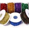 10Yards/Roll 2cm Colorful Stripes Christmas Garland Colorful Christmas Wrapping Tinsel Ribbons Gift Wedding New Year Party Decor