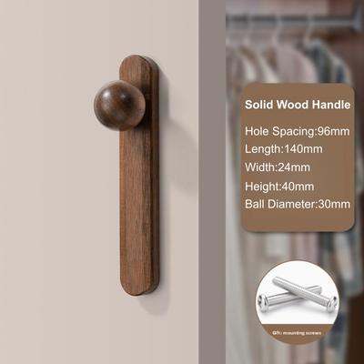 Nuove Maniglie per Mobili Stile Nordico Legno di Noce Maniglie per Cassetti Ecologiche Forma Rotonda 96mm Maniglie per Armadio Arredamento per la Casa
