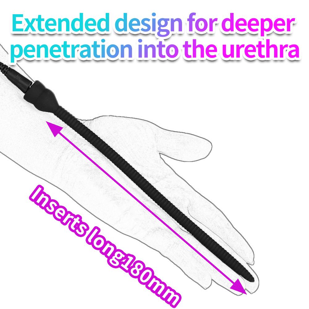 E-Stim Urethra Catheter Electric Shock Penis Plug 200mm Urethral Stimulator For Male Masturbator Urethral Sound Absorber Sex Toy