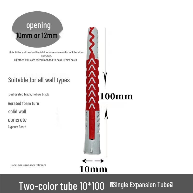 M10*50 Tetrahedron Plastic Expansion Tube for LCD TV Wall Mount & Outdoor AC Unit Bracket