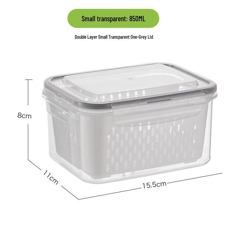 FCM-Certified Refrigerator Drainer Sealing Box with Lid for Fresh-Keeping Vegetables and Fruits