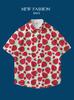 Hawaii Thailand Ins Port Style Retro Flower Shirt Thin Couple Shirt Top Loose Short Sleeve Shirt Men'S Trend