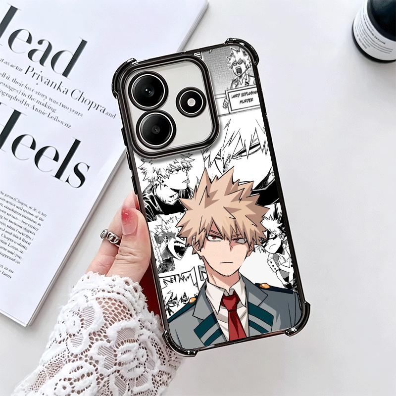 MHA My Hero Bakugou Katsuki Soft Phone Case For Xiaomi Redmi Note 14 15 Pro Plus 13 12 11S 11T 5G 10 9S 9 Plating Anti-Fall Fund