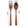 Wooden 2PCS Rice Kitchen Supplies Utensil Soups Fork Dinnerware Sets Spoon Tableware