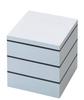 Wakaizumi Lacquerware, 3-Tiered Box, 5-inch, Yamatoju, White Pearl (White Interior), with 3 Black Inner Lids, H-156-21