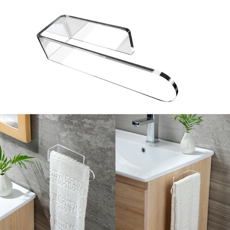 Clear Wall Mounted Towel Shelf Easy Installation Towel Holder for Bathroom Sturdy Acrylic Towel Storage Rack for Hotels