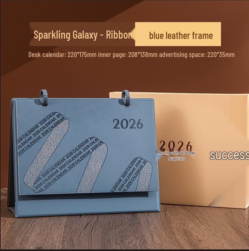 2026 Year of the Horse Leather Desk Calendar: Customizable High-End Planner & Desktop Ornament