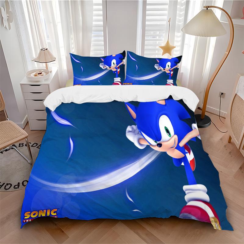 Sonic Adventure Print 3Pcs Bedding Setduvet Cover With 2 Bedropillowcase Home Birthday Gift