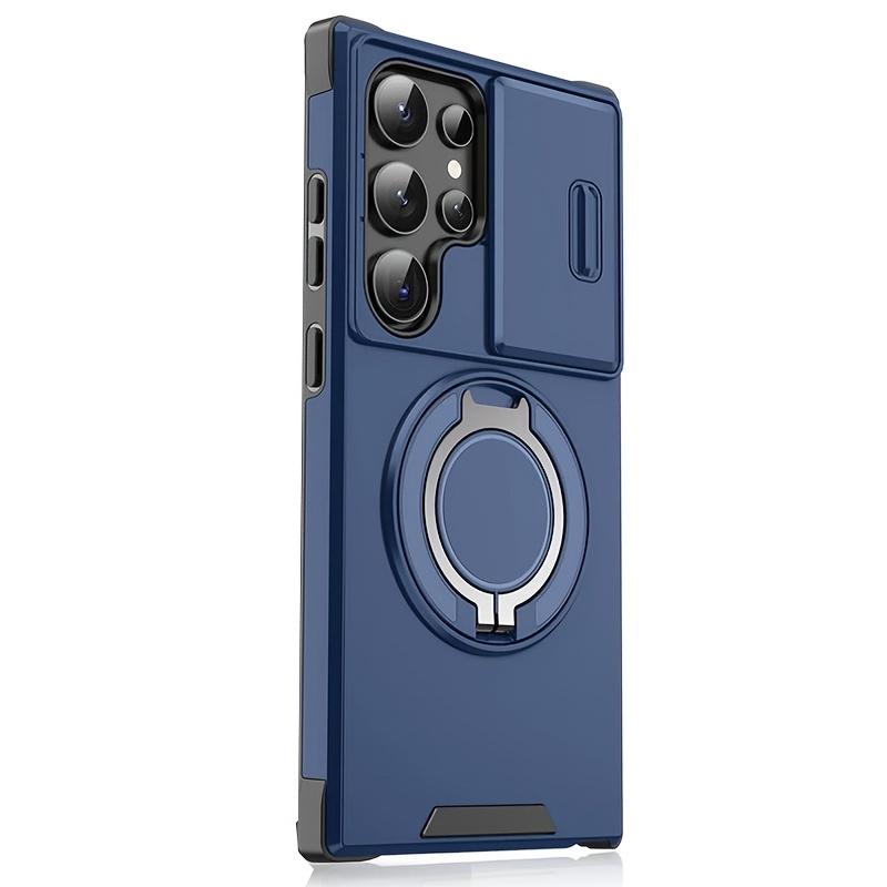 For Magsafe Holder Armor Phone Case for Samsung Galaxy S26 S24 FE S25 Edge S23 Plus S22 S21 Ultra Slide Camera Shockproof Cover
