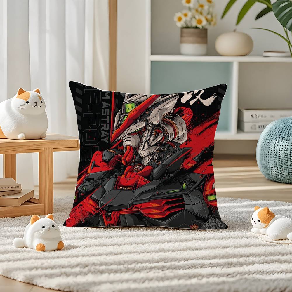 Mobile Suit Gundam Barbatos Lupus Anime Plush Pillow Cover Soft Short Plush Cushion Cover For Sofa Bedroom Home Decor Gift