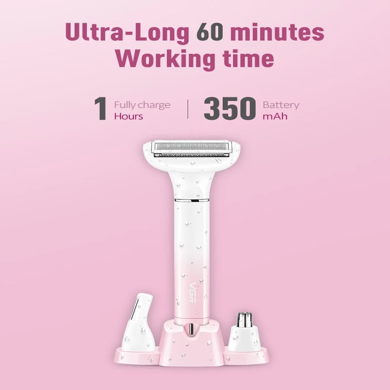 New Women's High Quality Multifunctional Three-in-One Nasal Hair Appliance Eyebrow Razor IPX5 Level Washable Razor Kit Long Battery Life
