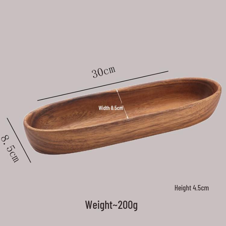 Japanese Style Walnut Acacia Wood Fruit and Salad Bowl Set