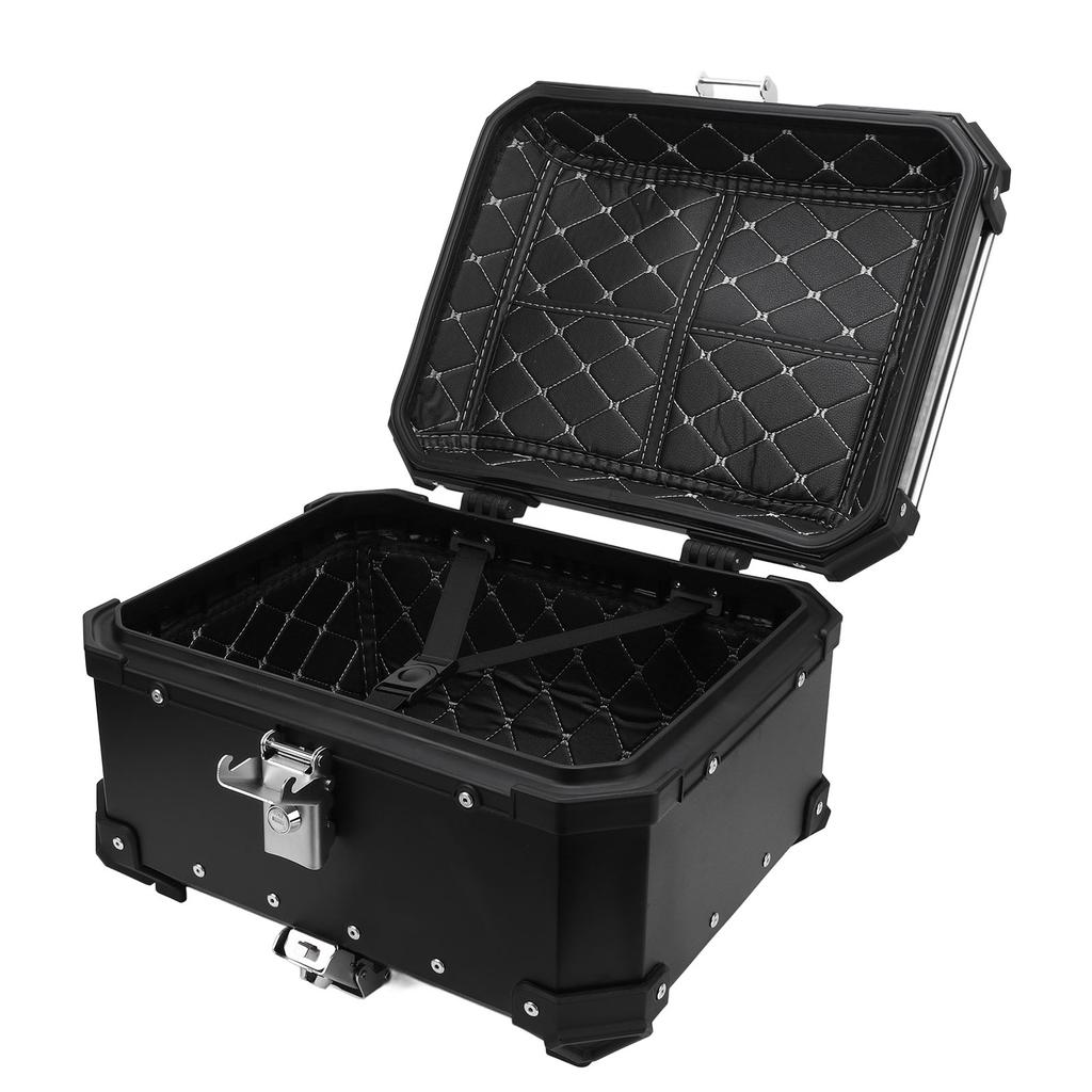 32L Motorcycle Top Box with Safety Lock Quick Release Universal Fit Water Resistant Motorcycle Trunk Luggage Top Case