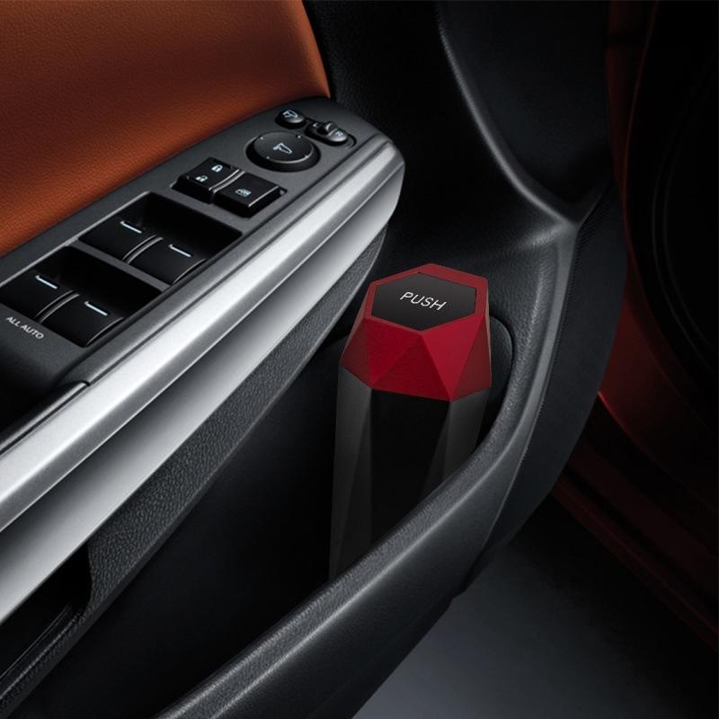 Car Rubbish Bin with Lid, Portable Vehicle Trash Bin, Car Cup Holder, Car Drink Holder Trash Bin, Suitable for Cars, Bedrooms, Offices