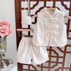 Summer Baby Girl Cheongsam Vest Set – Stylish Two-Piece Outfit