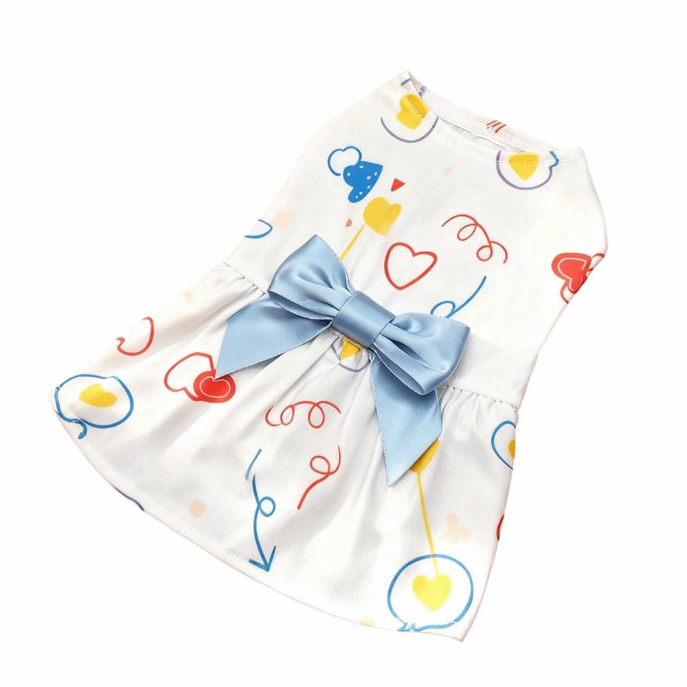 Pretty Puppy Princess Skirt Floral Printed Dog Sleeveless Dress Dress Up Accessories