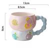 Cute and Creative Home Cup Decoration Hand-painted Relief Ceramic Breakfast Cup Large Capacity Oat Bowl Mug Cartoon Water Cup
