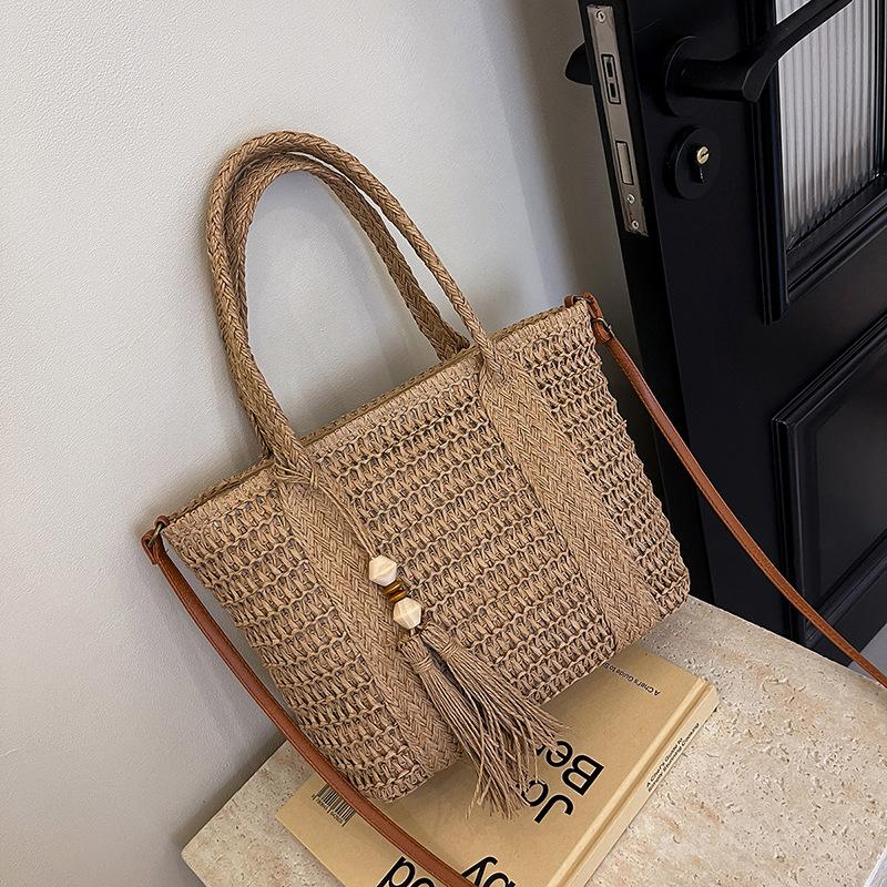 Portable Large-capacity Woven Bag Women's Summer New Simple Casual Straw Bag Commuter Versatile Shoulder Women's Bag