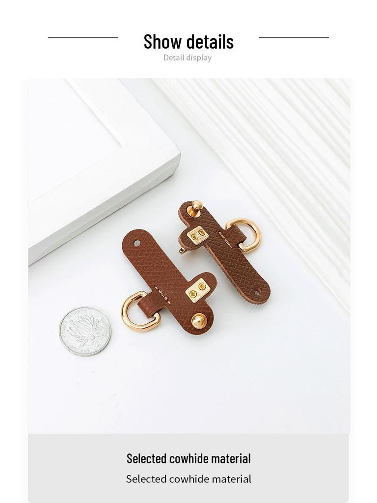 Longxiang Genuine Leather Mini Dumpling Bag with Wide Strap and No-Punch Buckle