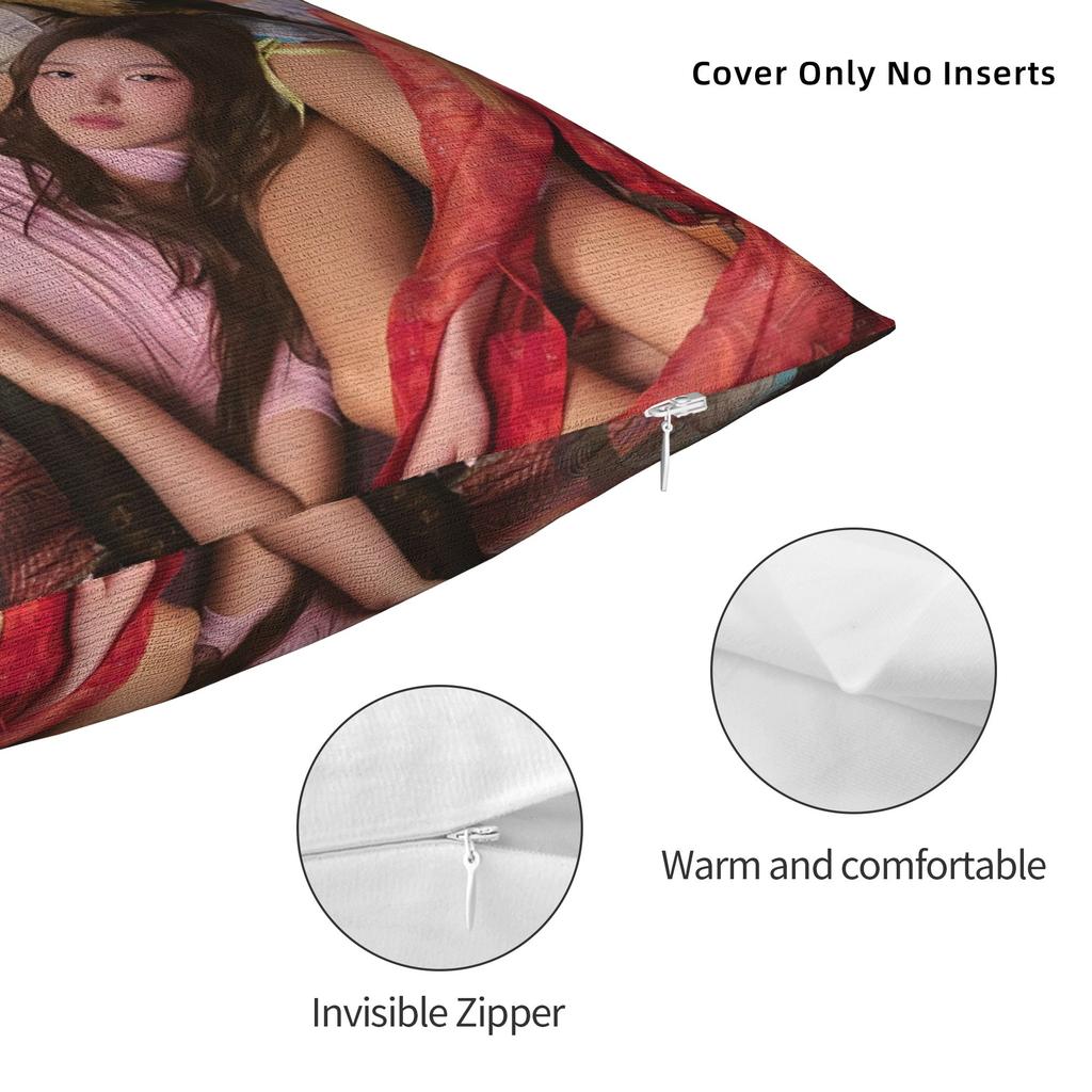 New Kpop Style Girls Katseyes Pillowcases Retro Trendy Pillow Case For Sofa Home Decoration Design Pillow Cover