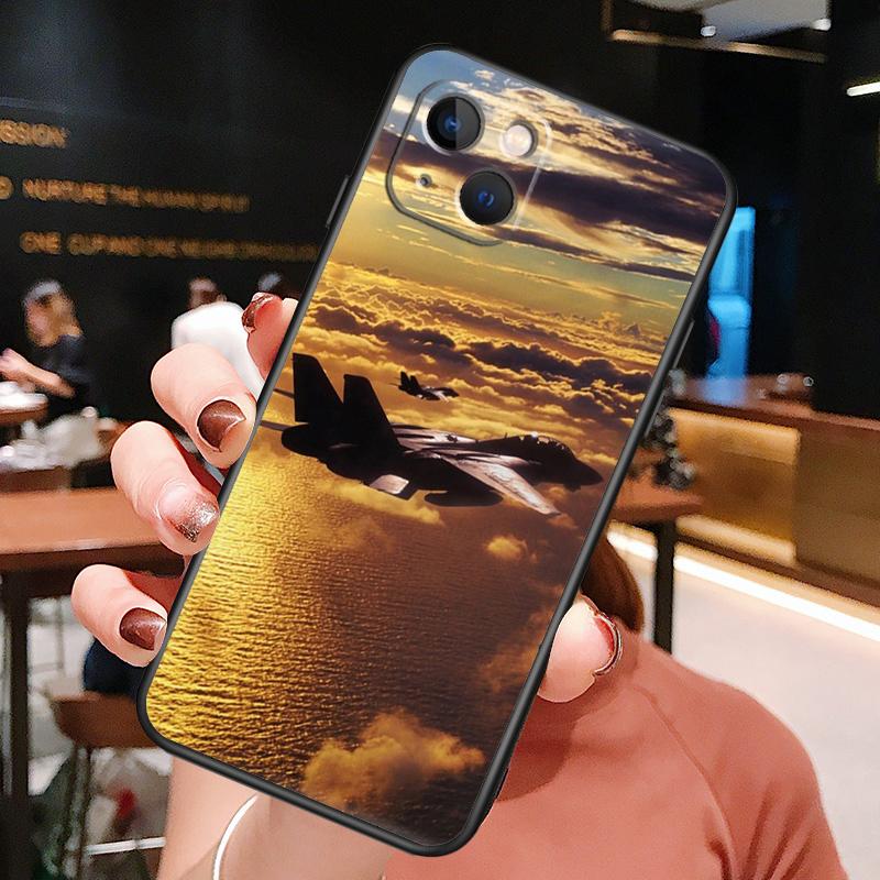 

F14 Fighter Tomcat Phone Case For iPhone 16 Pro Max 15 13 12 11 14 Pro Max Plus 12 13 Mini XR 16e Funda Cover iPhone 16