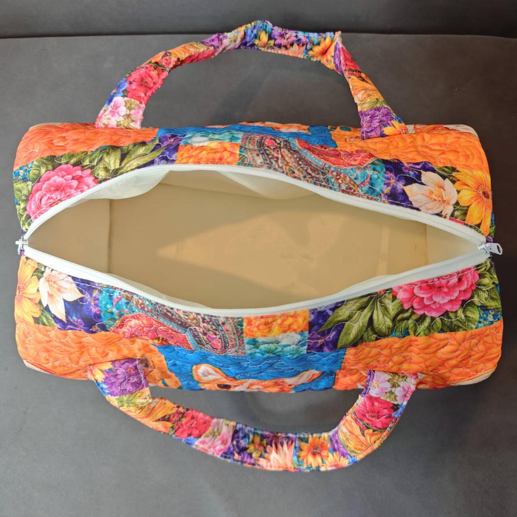 Quilted Floral Duffel Tote Bag 3D Bohemian Travel Handbag Fitness Bag Beach Bag Large Capacity Leisure Vacation Cruise Camping Mixed Color Duffel Bag