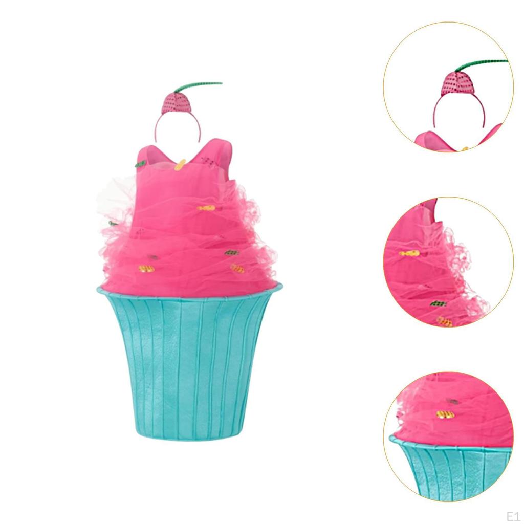 Costume da cupcake con cappello travestimento per festa di Natale in famiglia donne ragazze