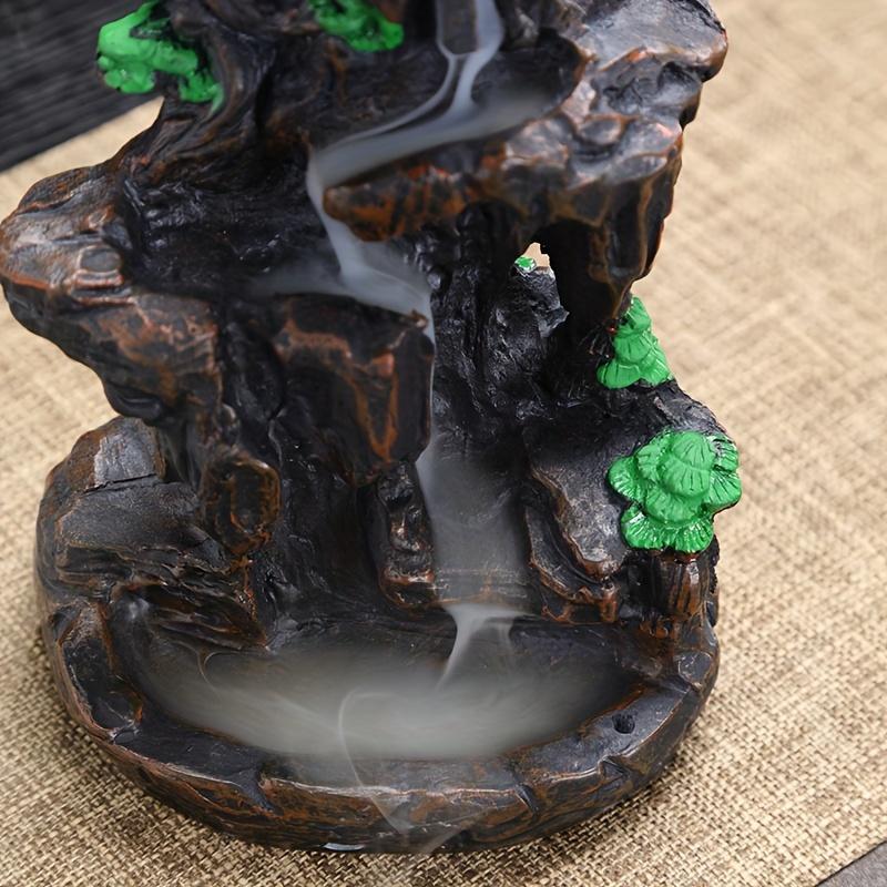 1 pc mountain waterfall counter current incense burner - enchanting smoke effect, relaxing decoration for spa, yoga, meditation
