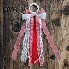 Boho Boot Embellishments 1 Pair Ribbon Bow Charms, Plaid Cowboy Charms Western Accessories with Faux Pearls Lace Ribbons, Women Boots for Cowgirl