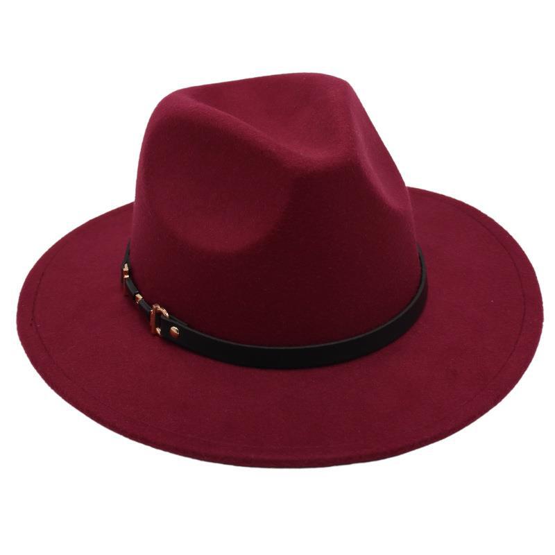 Suit Top Hat American Drama Belt Buckle Jazz Hat Men And Women Felt Hat Woolen Hat Big Brim Fedora Hat Jackson