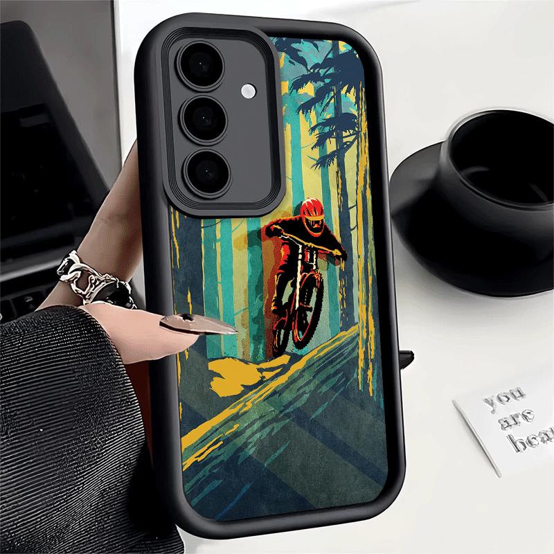 Phone Case for Samsung Galaxy S26 S25 Ultra S24 FE Mountain Bike Bicycle Shell S23 Plus S22 + S21 S20 5G Soft Silicone Funda