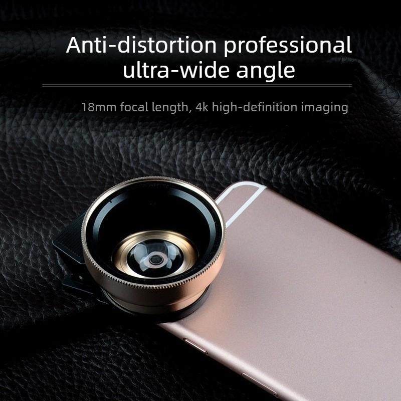 0.45x Ultra-wide-angle + Macro Lens, Universal Clip for Mobile Phones, High-definition Wide-angle Lens, External Camera for SLR Cameras.