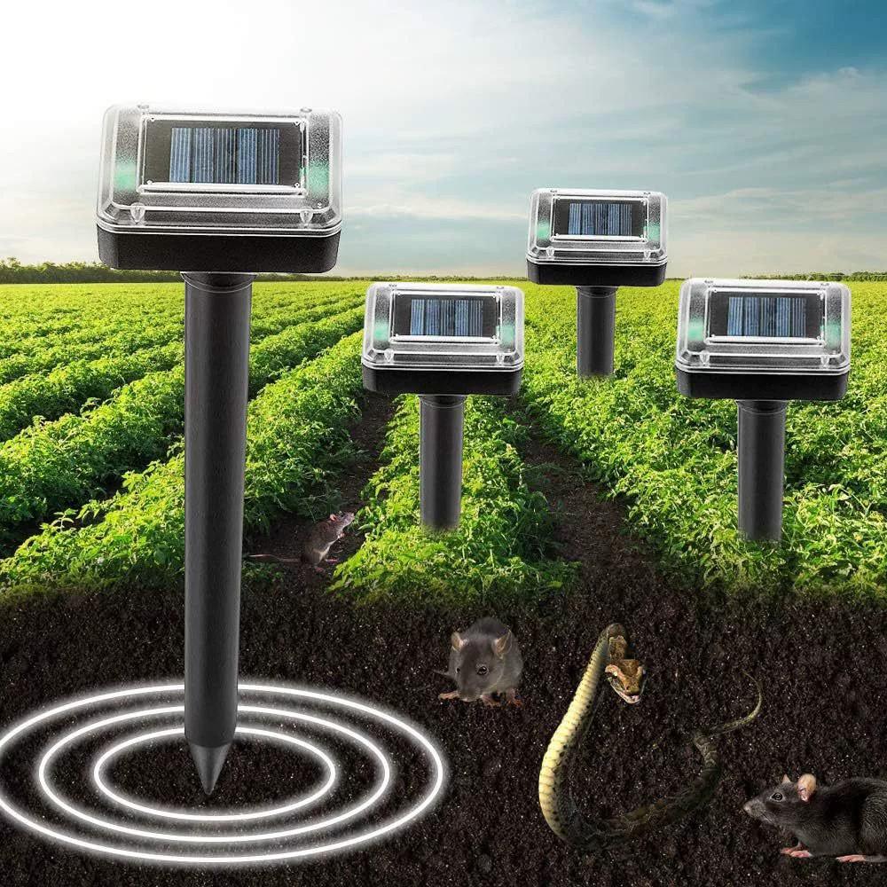 Square Solar Powered Ultrasonic Snake Rodent Repellent Electronic Tool Pest