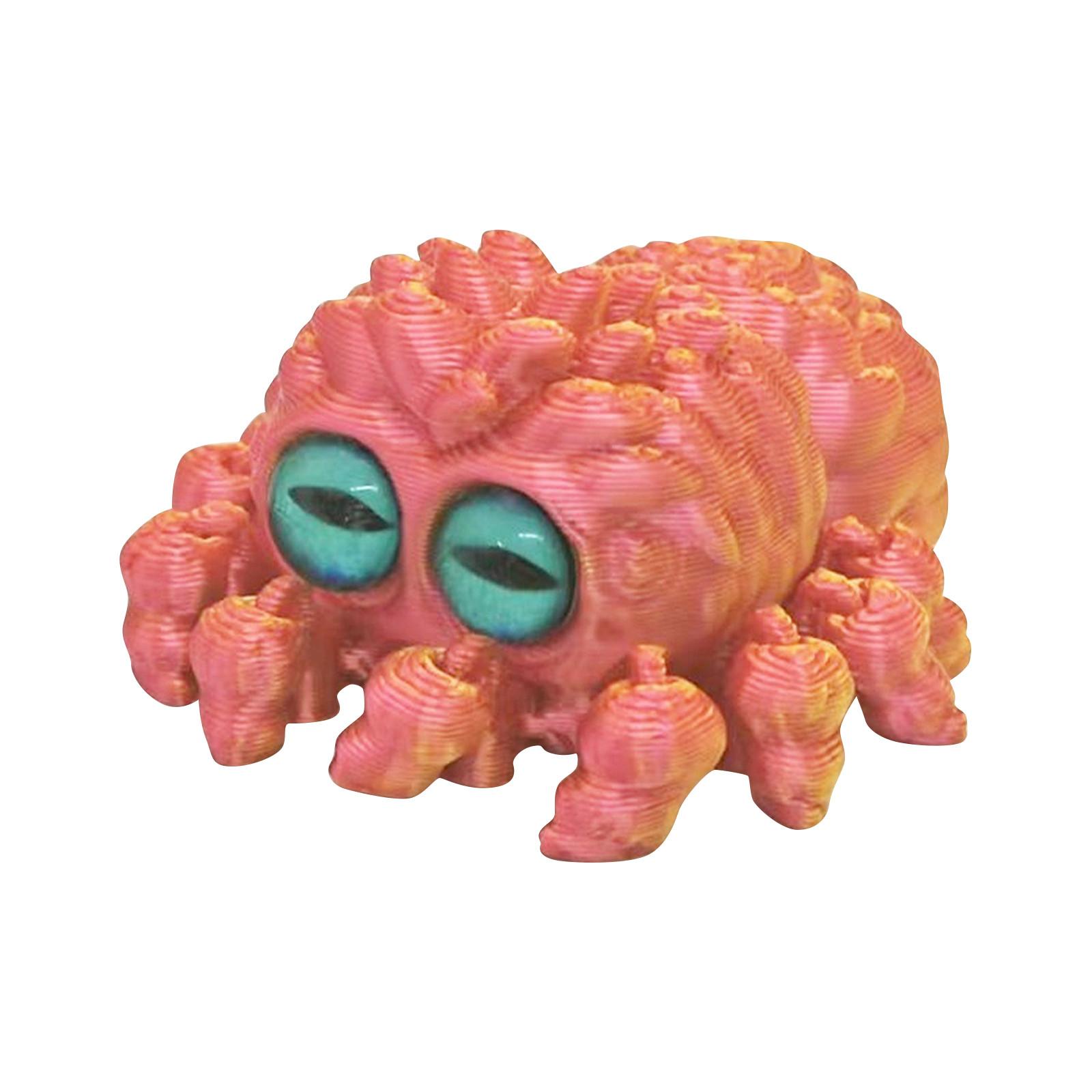 3D Printed , Articulated Glass Articulated, 3D Printed Animal Set Desktop Ornaments One Size красный